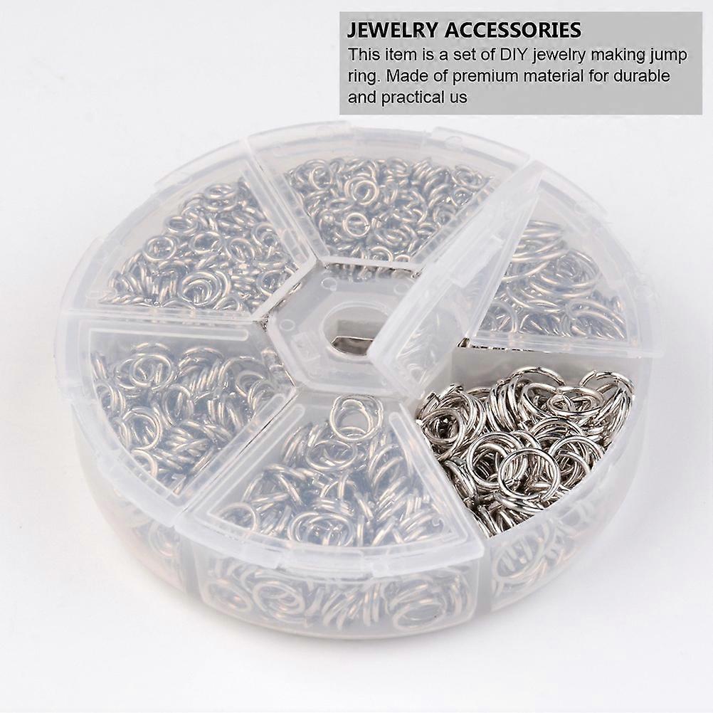 1Set Jewelry Accessories DIY Open Jump Ring Set Premium Material Durable Different Sizes Sorted in Plastic Case for Jewelry