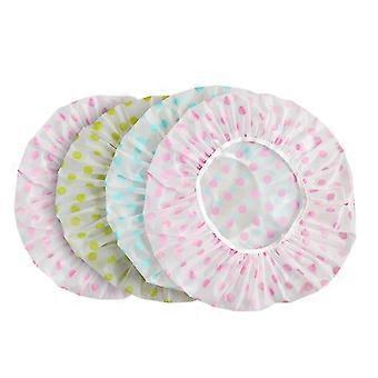 4pcs Women Girls Shower Cap Bathroom Waterproof Shower Caps Adult Kitchen Smoke-proof Hat Home Cleaning Dust-proof Hats