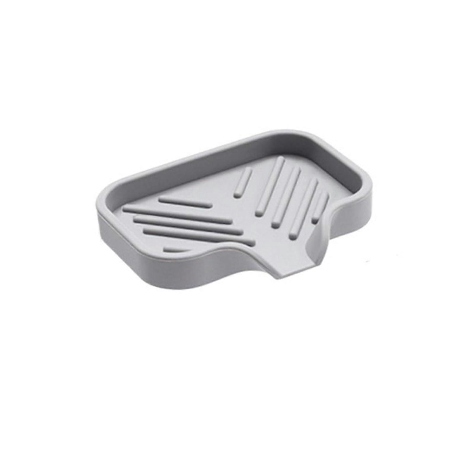 Sink Silicone Tray Small Size With Drain Soap Sponge Holder Countertop Sink Scrubber Brush Storage Rack Organizer