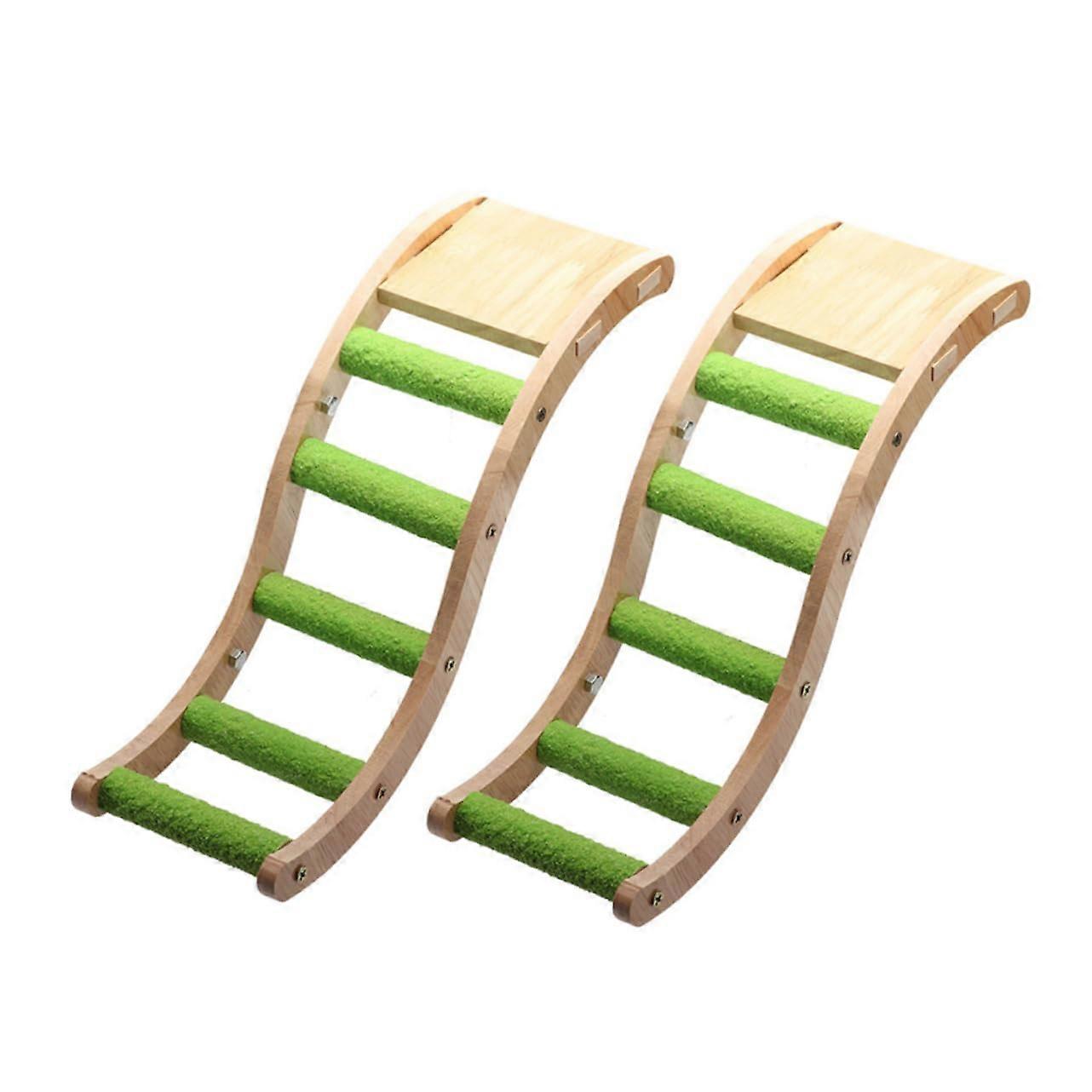 2 Pack Bird Ladder Perch Climbing Net Toy for Parrot Cage, Parakeet and Conure Accessories