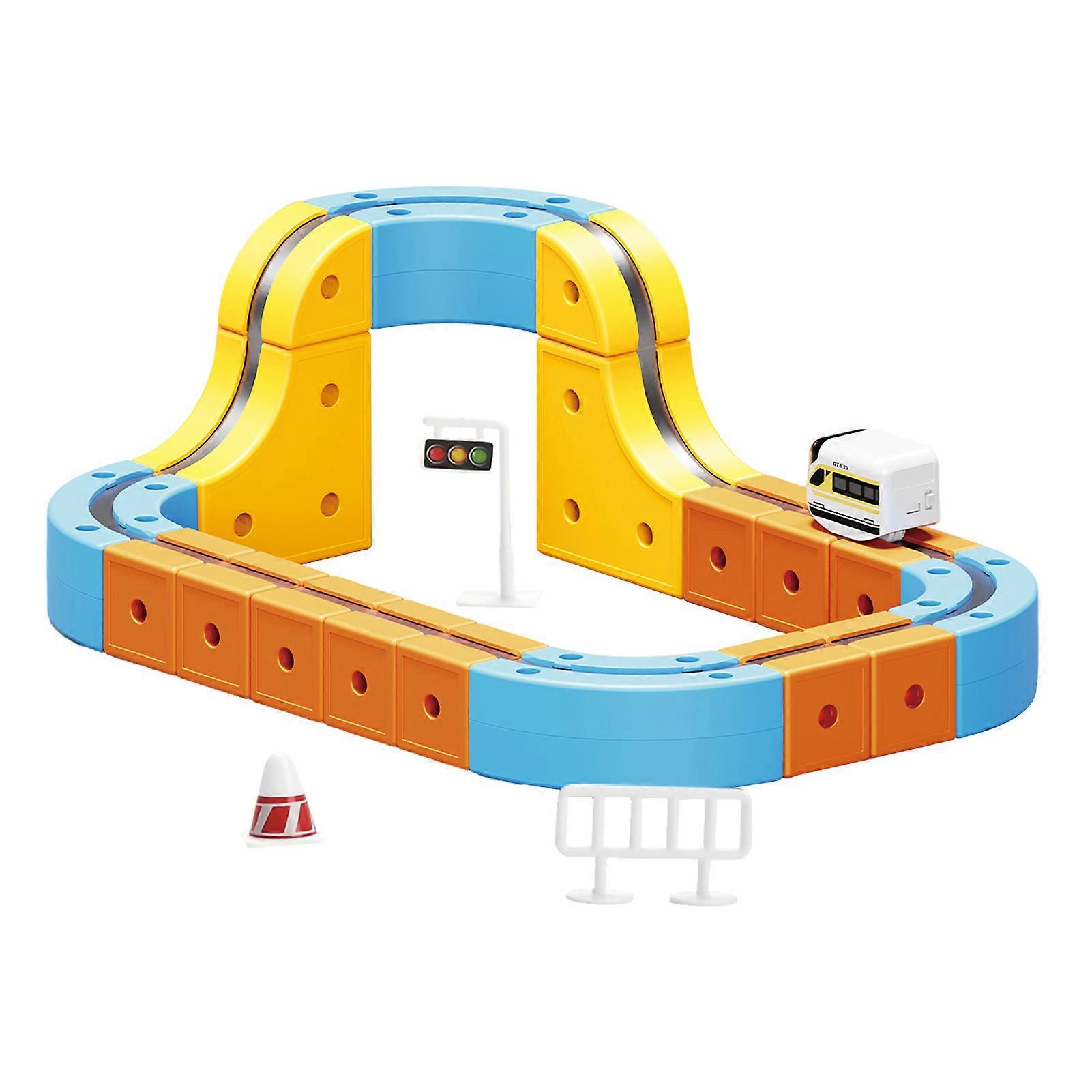 Electric Magnetic Trains Track Sets Advanced Modular 3D Clip-Fit System, Fun Indoor Activity, Ideal for Classroom STEM Learning