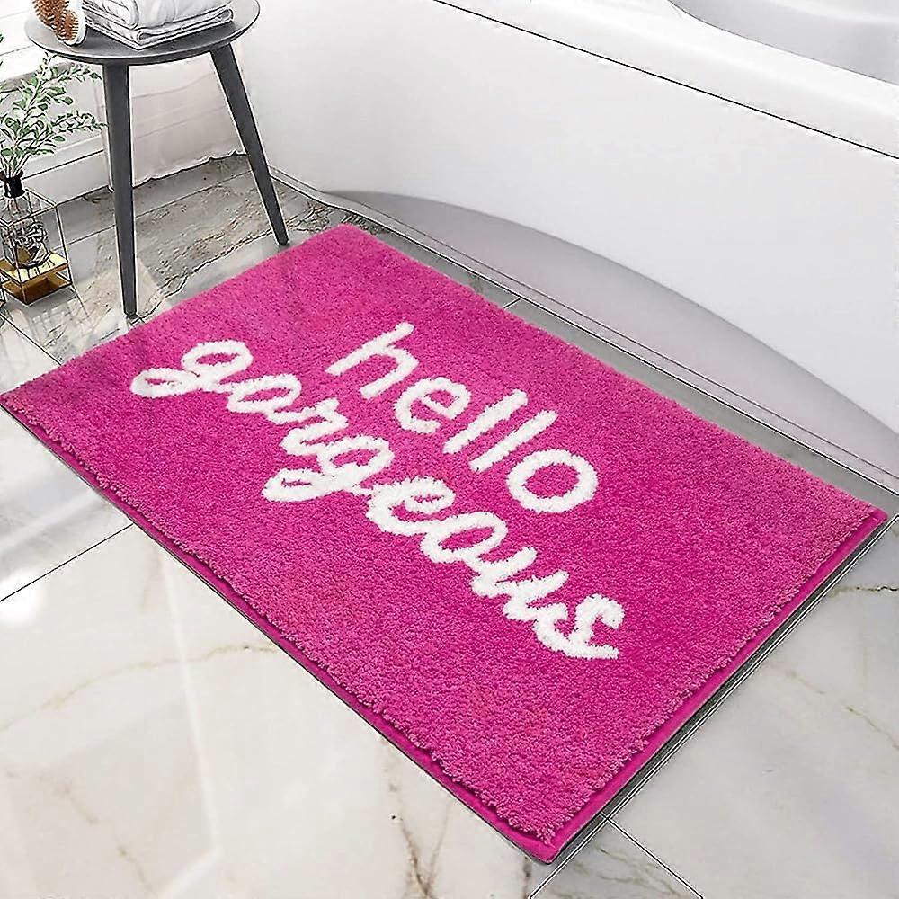 Pink Bathroom Rug Non Slip Soft Microfiber Bath Mat Decor Rectangular 18'x30'