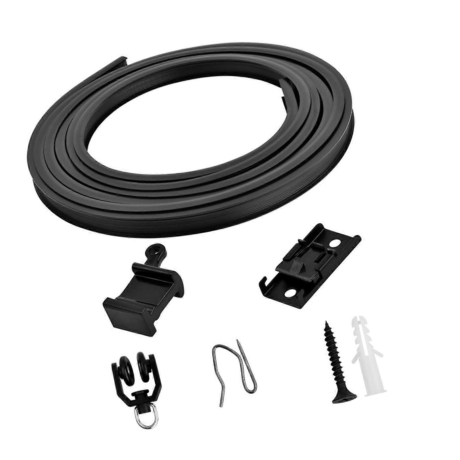 Completing Ceiling Mount Curtain Hardware Kits with 5 Meter Track Rails and Rollers Metal Accessories Set Room Dividers Multicolor