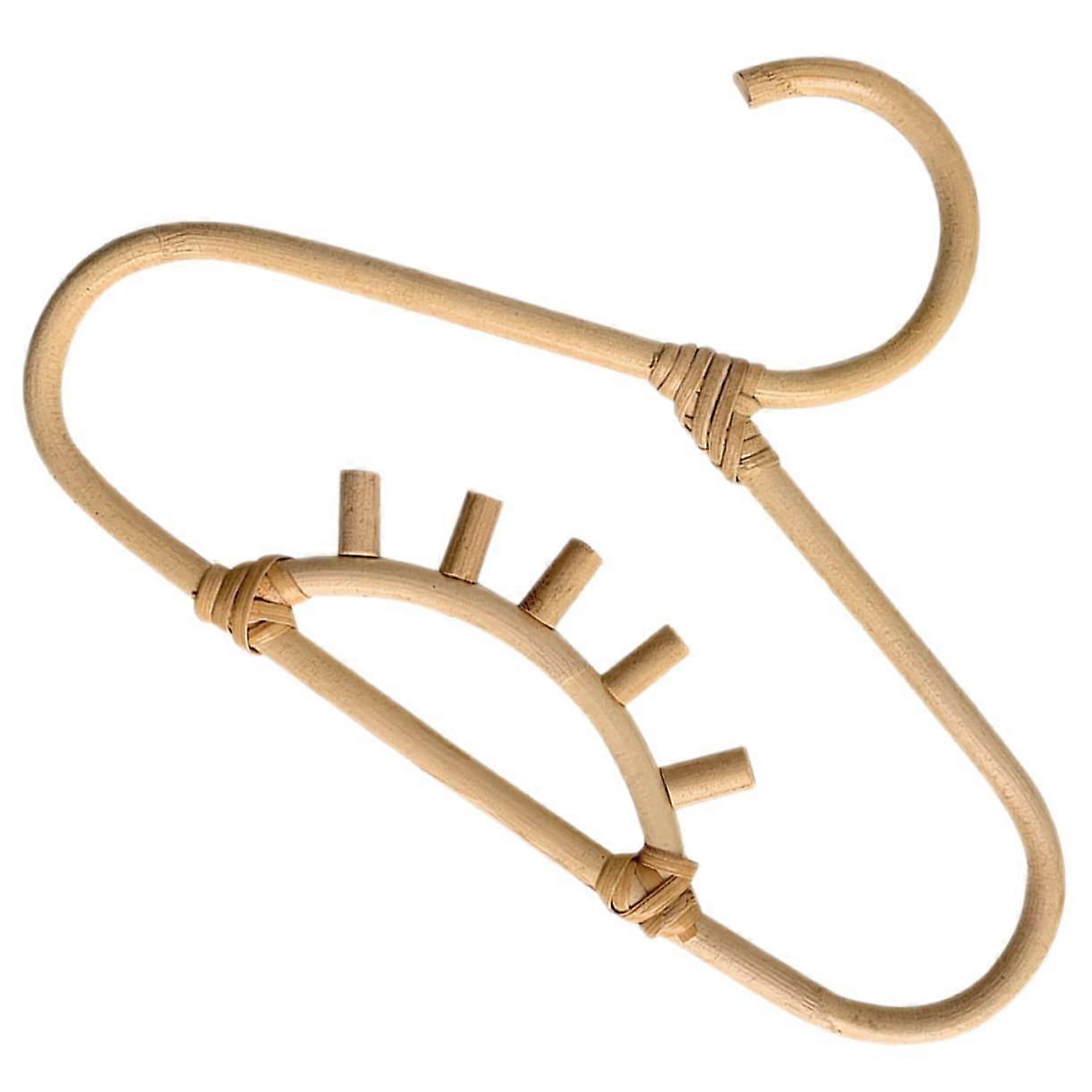 Rattan Clothes Hanger with Smooth Surface for Baby Nursery Closet Garment Storage Organizer