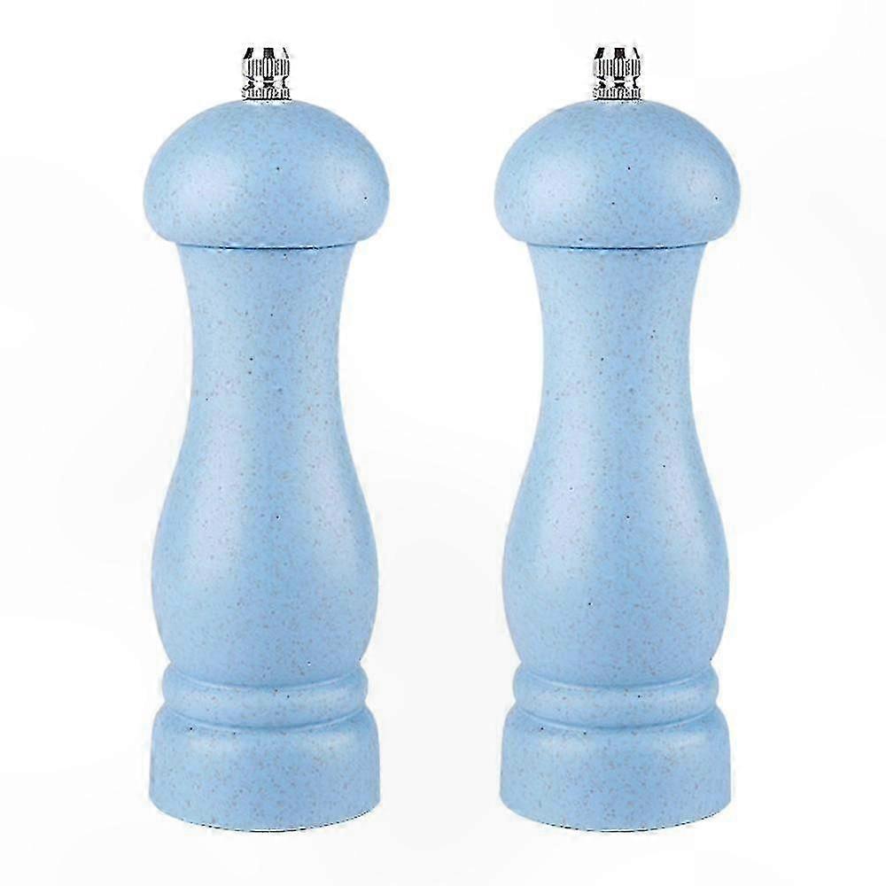 Premium Oak Salt and Pepper Mill Set with Adjustable Grind Settings and Refillable Design