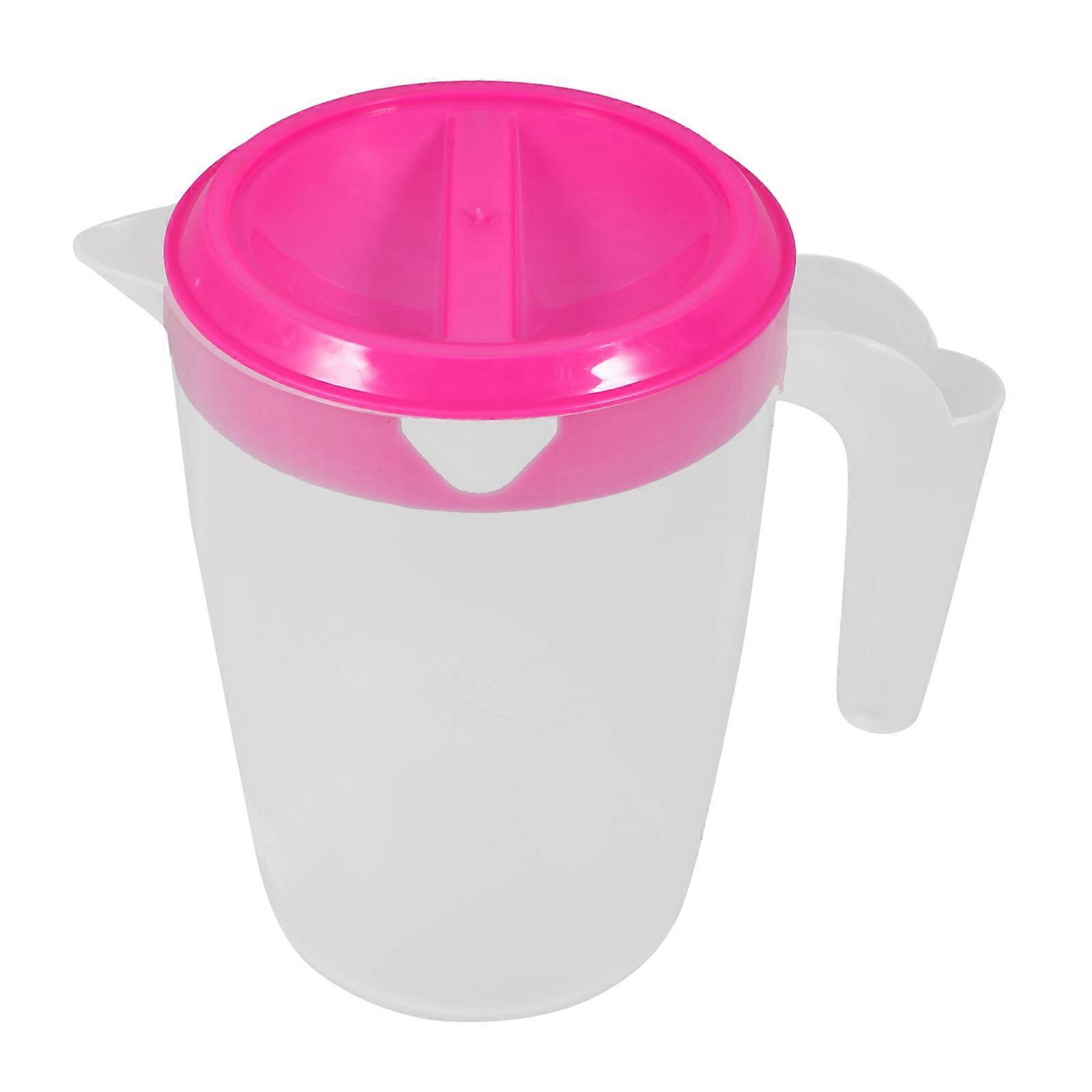 Reusable Plastic Juice Pitcher for Storage Red 1L Large Capacity