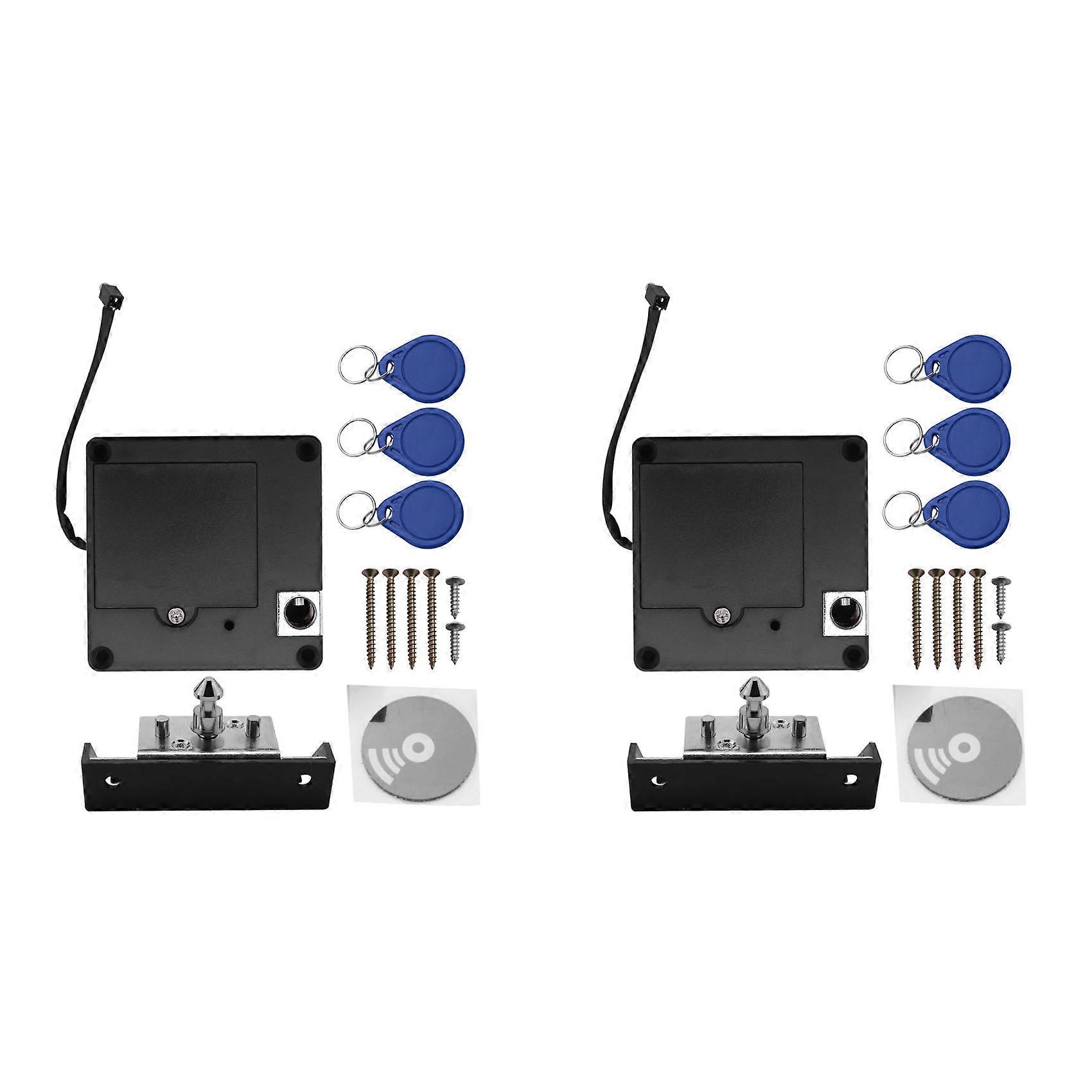 2X Cabinet Invisible Electronic RFID Lock Keyless Drawer Door Locks Sensor Locker