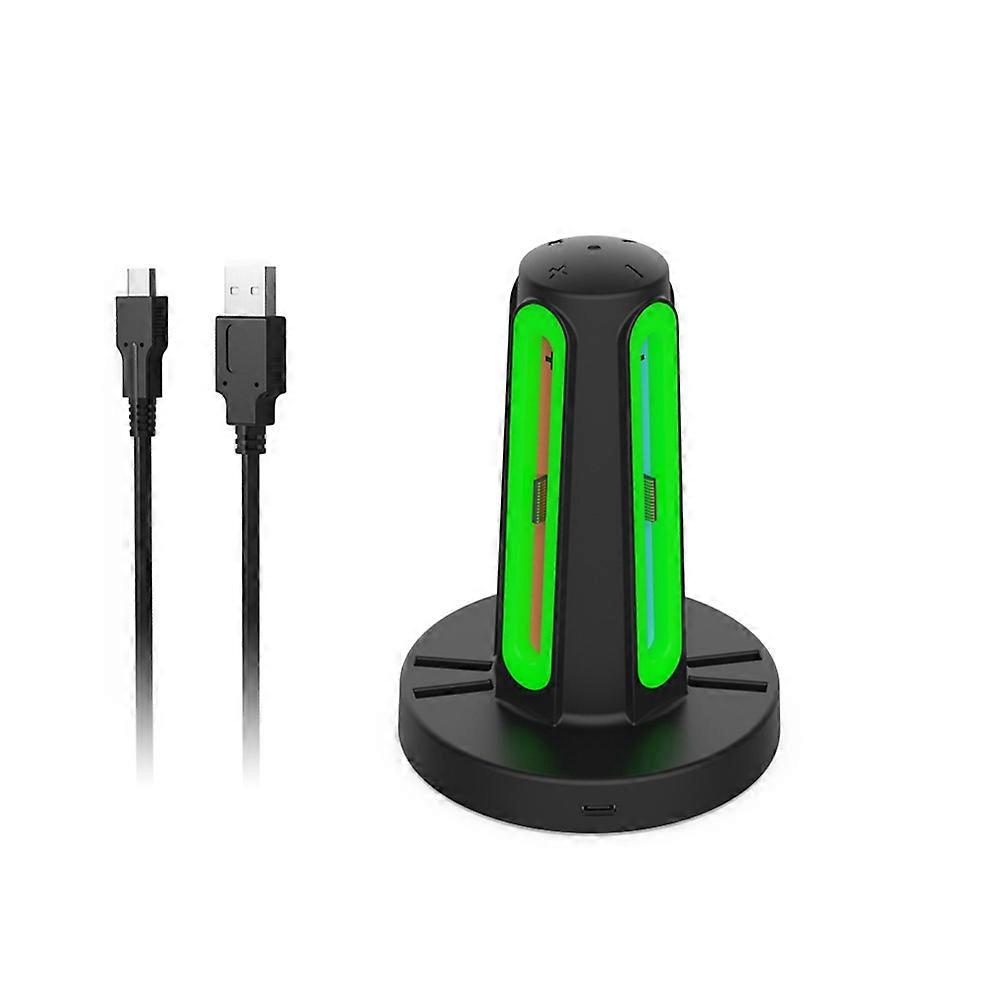 4in1 Charging Dock for Switch 2 Controller Charging Station Card Storage Base with 360° LED Indicators for NS Switch 2