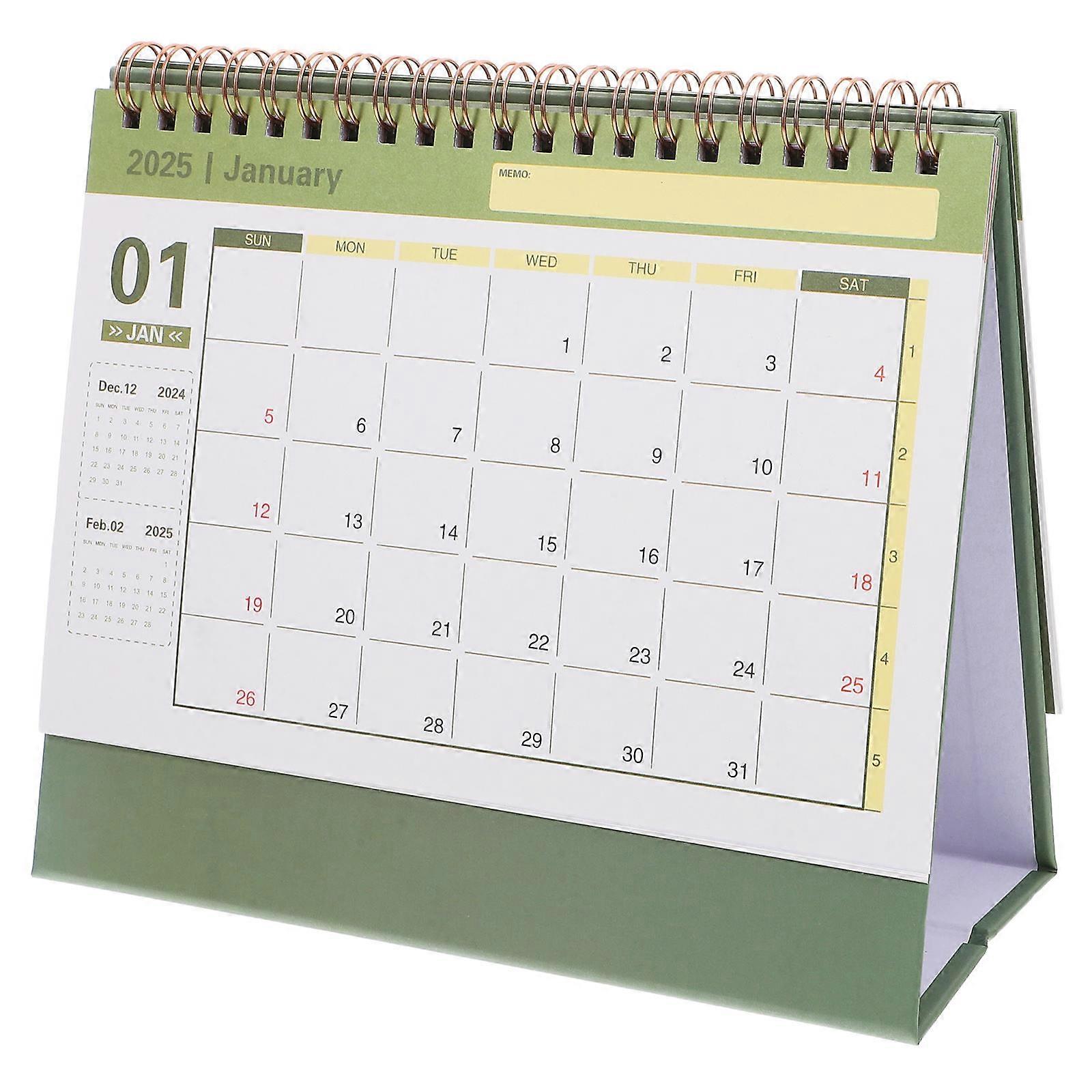 Desk Calendar Desktop Paper Calendar for Daily Use with Portable Design