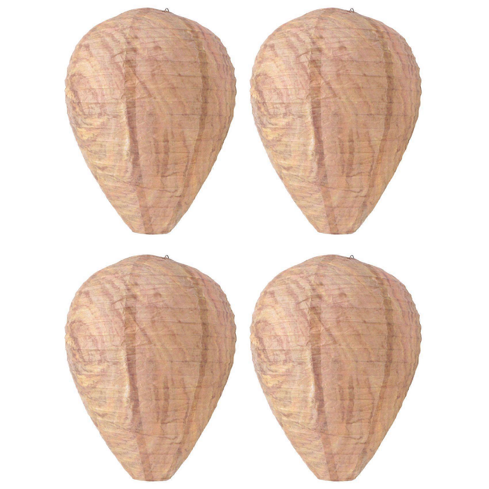 4PCS Wasp Nest,Decoy Hanging Wasp Nest Paper Decoy Safe Trap Effective Friendly Paper Wasp Nest for