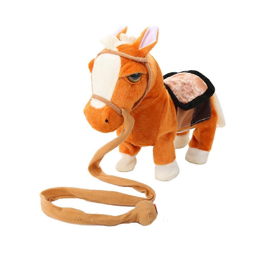 Walking Pony Toy Musical Singing Dancing Plush Interactive Pony Walk Along Toy Horse with Leash Pony Robot