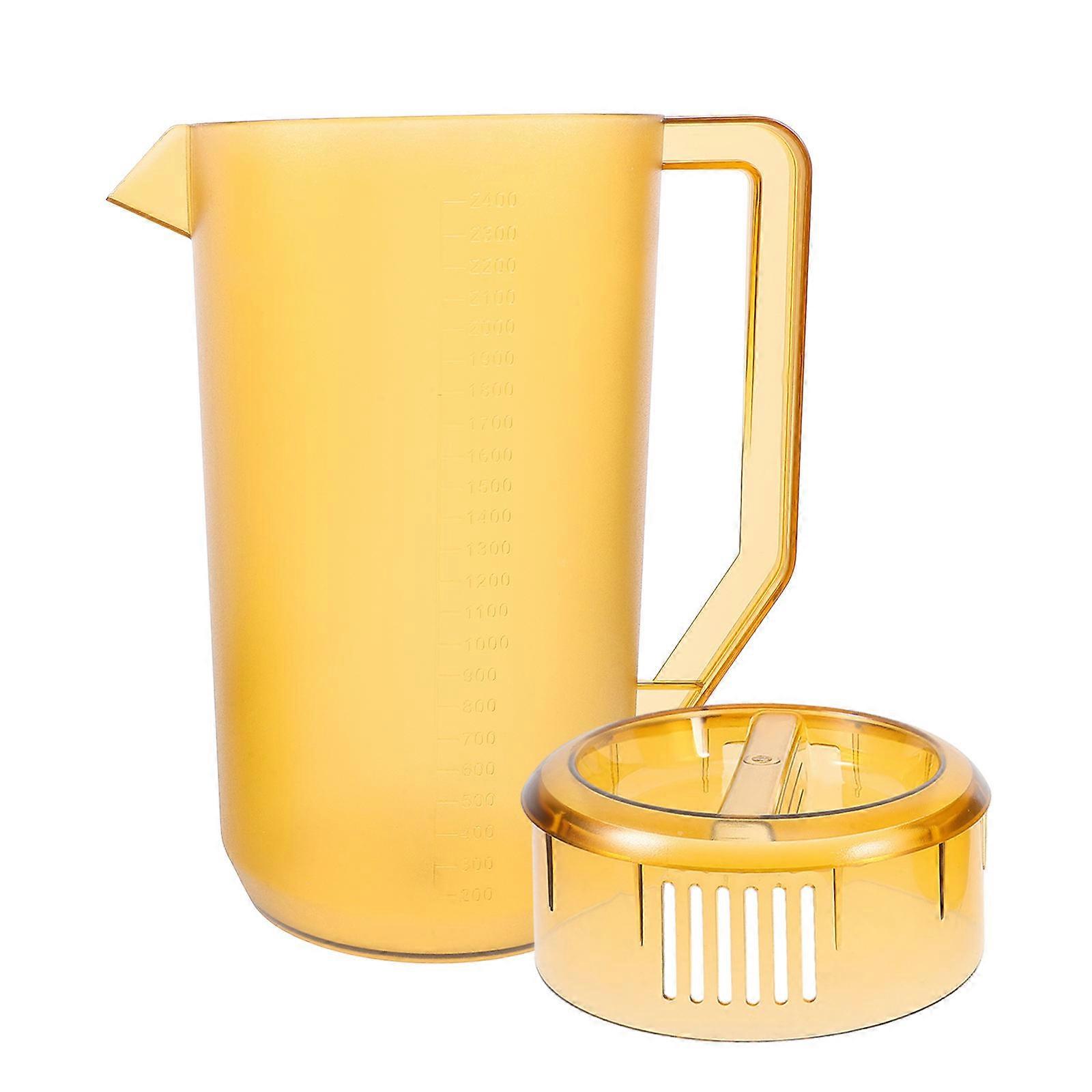 Khaki Plastic Pitcher for Cold Water Use Large Capacity with Lid