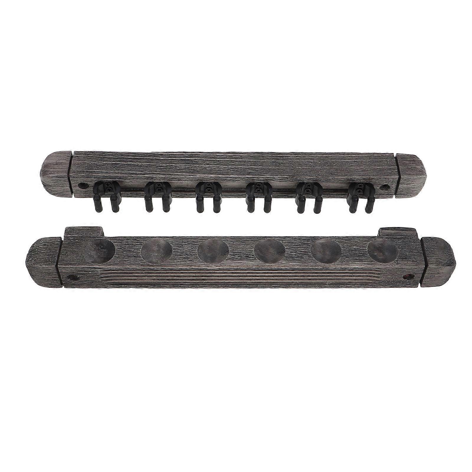 Wall Mounted Billiard Cue Rack for 2Sets Solid Wood Pool Cue Holder
