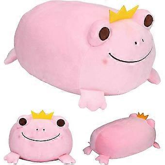 Plush Frog Stuffed Animal Frog With Crown Hugging Pillow Froggy Plushies Throw Pillow Froggie Anime Gift For Kids And Lovers (pink, 14-inch)