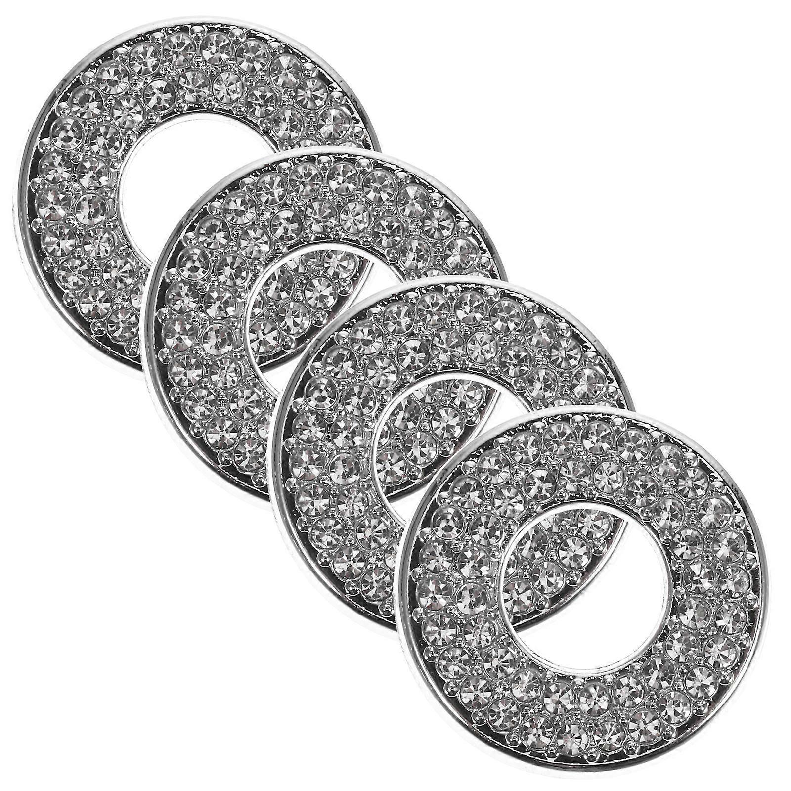 Car Door Pull Pin Cover Adds Style with 4Pcs Silver Interior Accessories