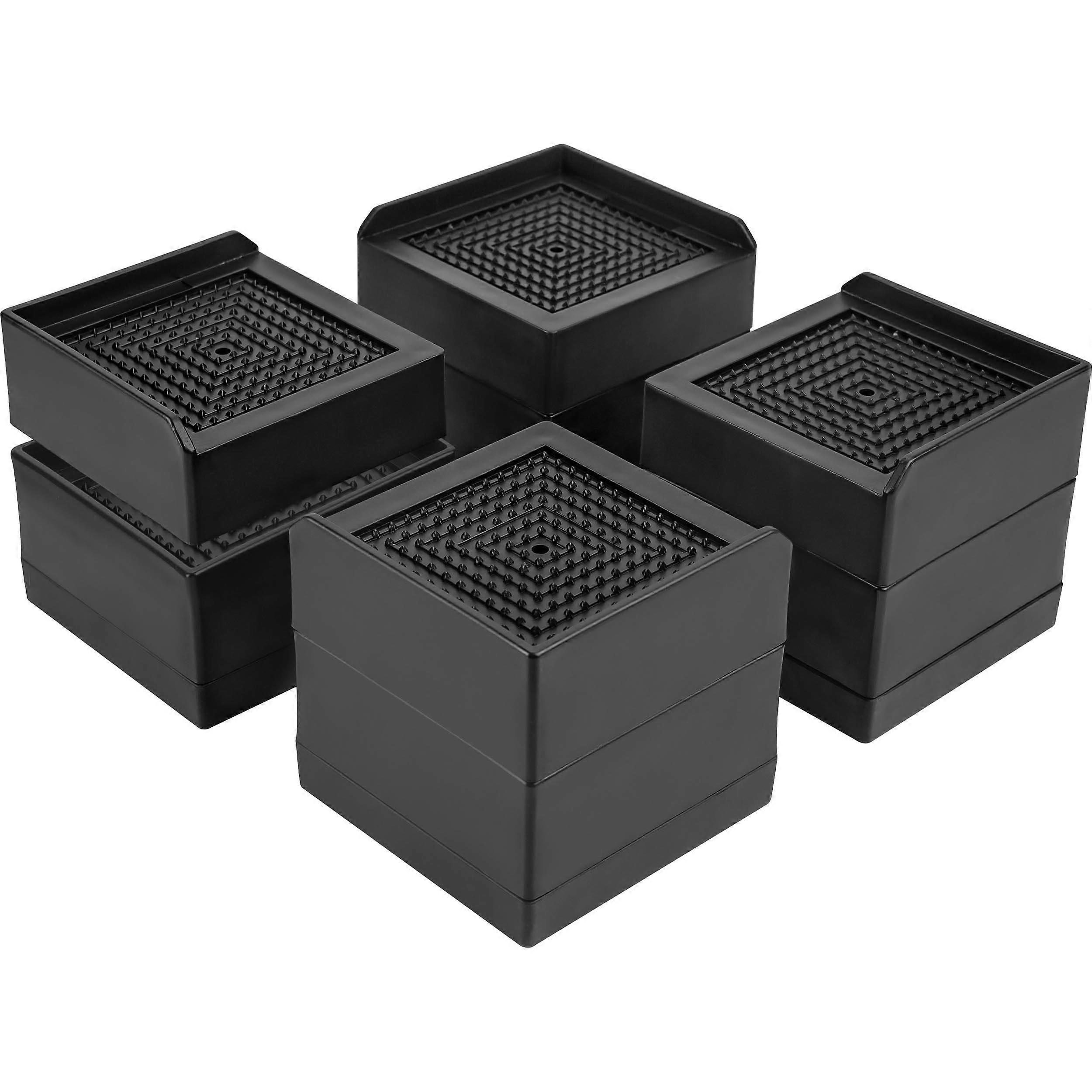 Bed Risers Adjustable Height 3 Inch Heavy Duty Furniture Risers for Beds and Sofas 4 Pack Black