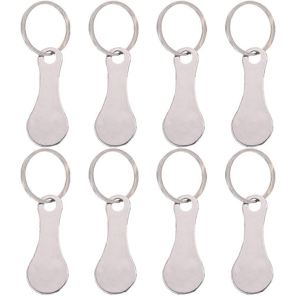 Shopping Cart Tokens Stainless Steel Key Rings for Shopping Trolley 16Pcs