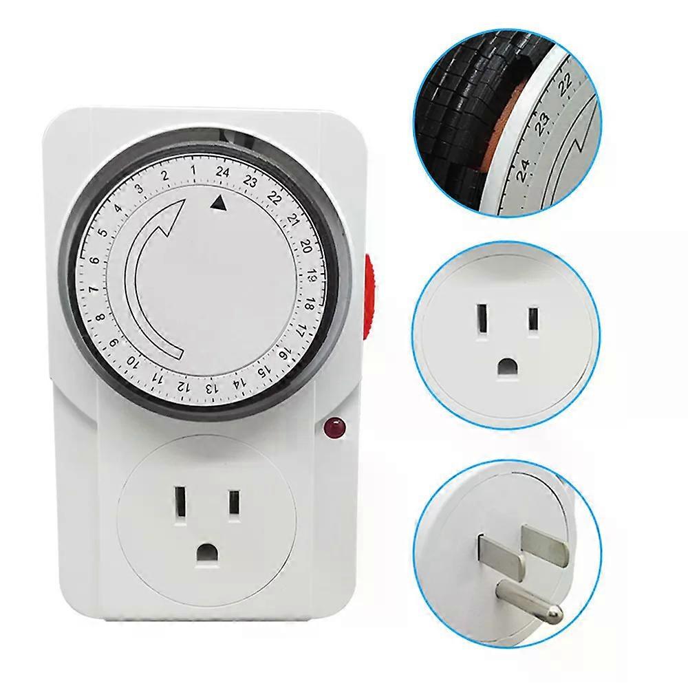 24 Hour Cyclic Timer Switch Kitchen Timer Outlet Loop 110V Timing Socket Mechanical Timer 230VAC 3500W 16A UK EU com Plug