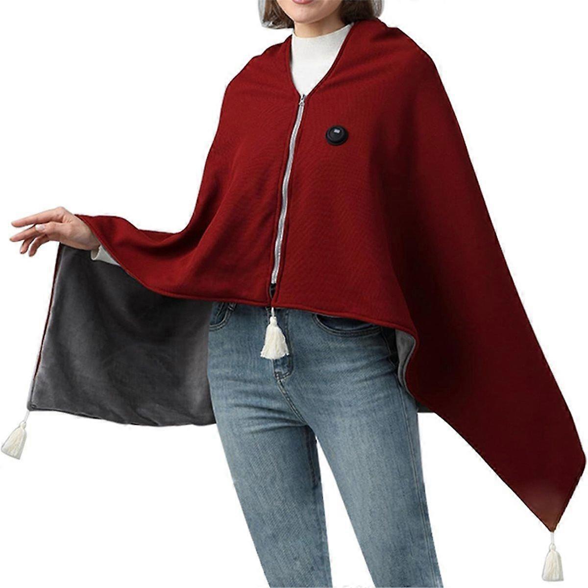 Portable Heated Blanket USB Rechargeable Heated Blanket with Zipper 3Temp Temperature Adjustment Of