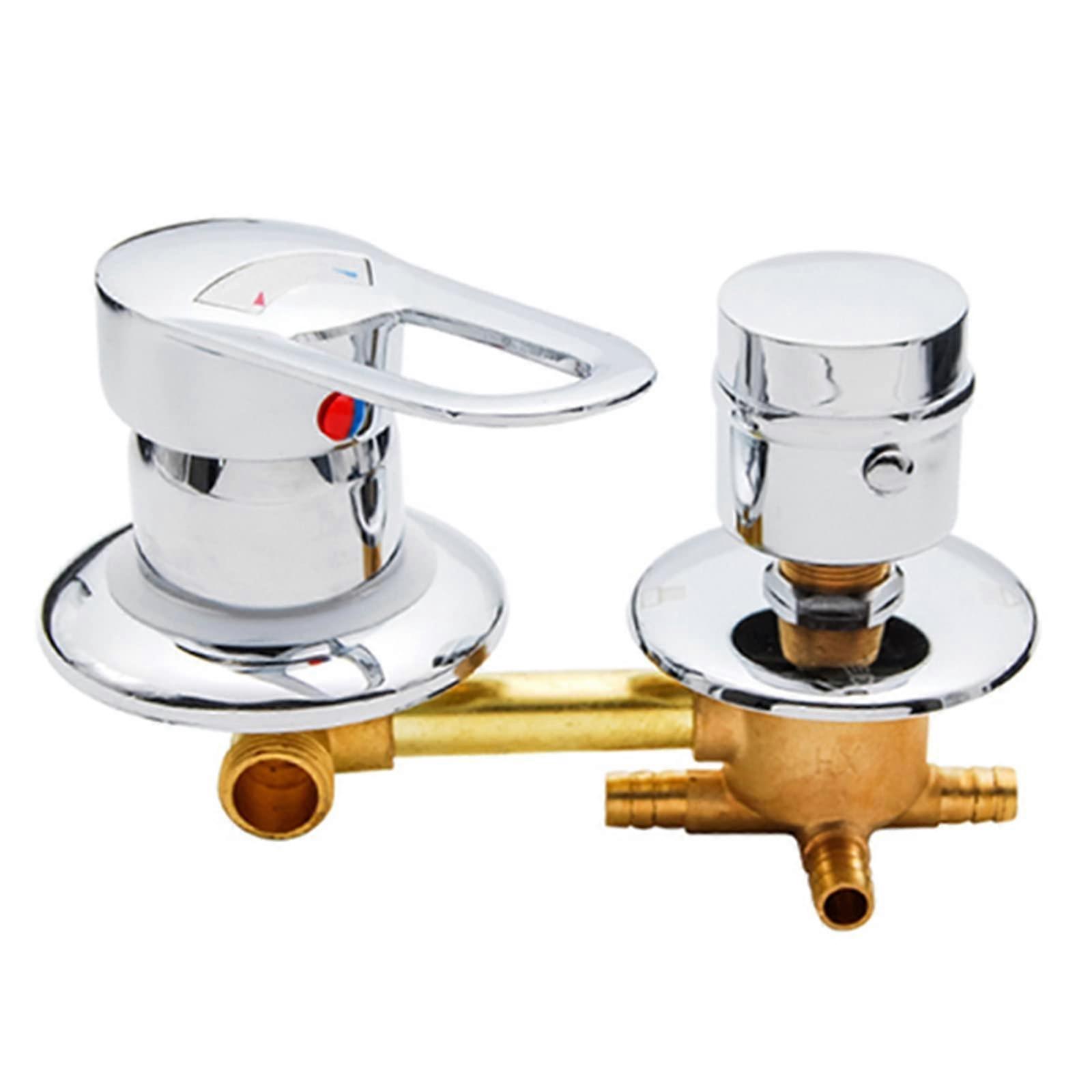Thermostatic Mixing Valve Brass Hot Cold Water Mixer G1/2 for Shower Cabin with Stable Temperature Control