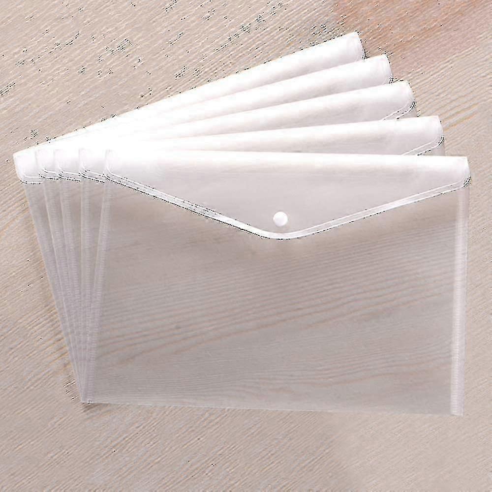 5 Transparent File Folders, Transparent File Envelopes, Waterproof Plastic