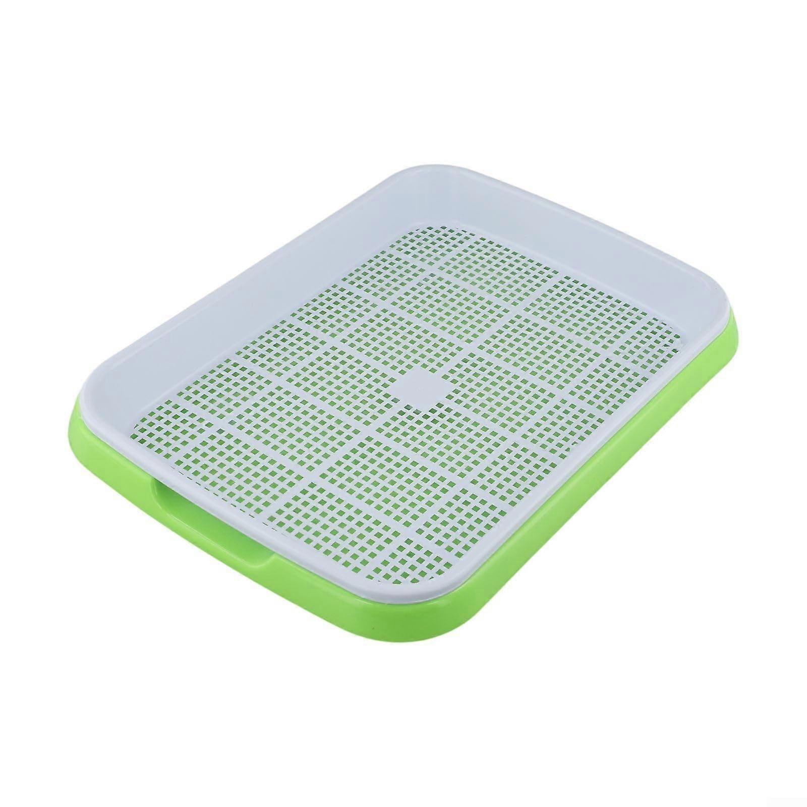 Plastic Seed Sprouting Tray with Efficient Grain Sprouting, Stackable and Reusable for Microgreens (Green)