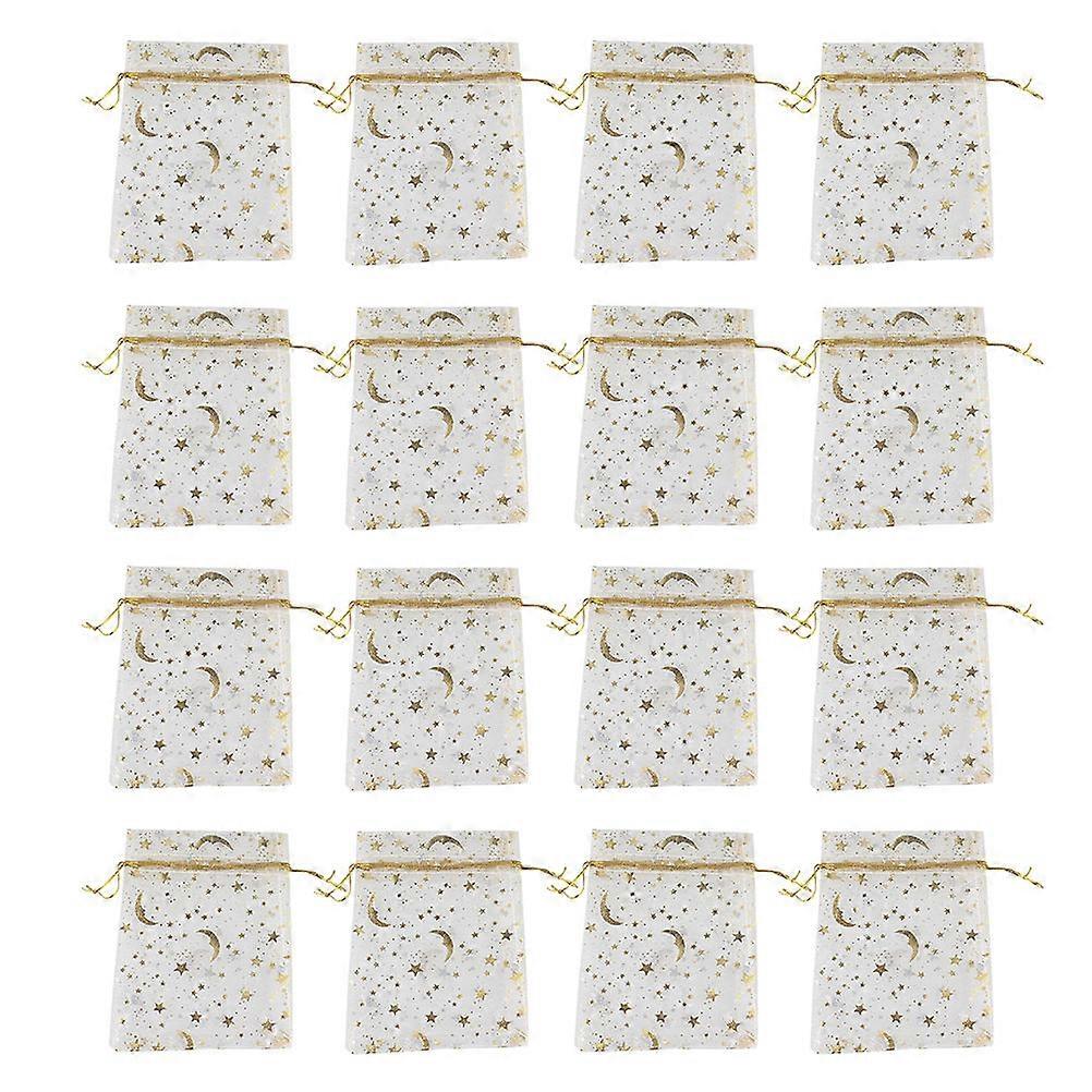 Organza Pouches Drawstring Bag Home Decoration Craft Projects Rectangular Shape Gauze Material Easy Use 100Pcs