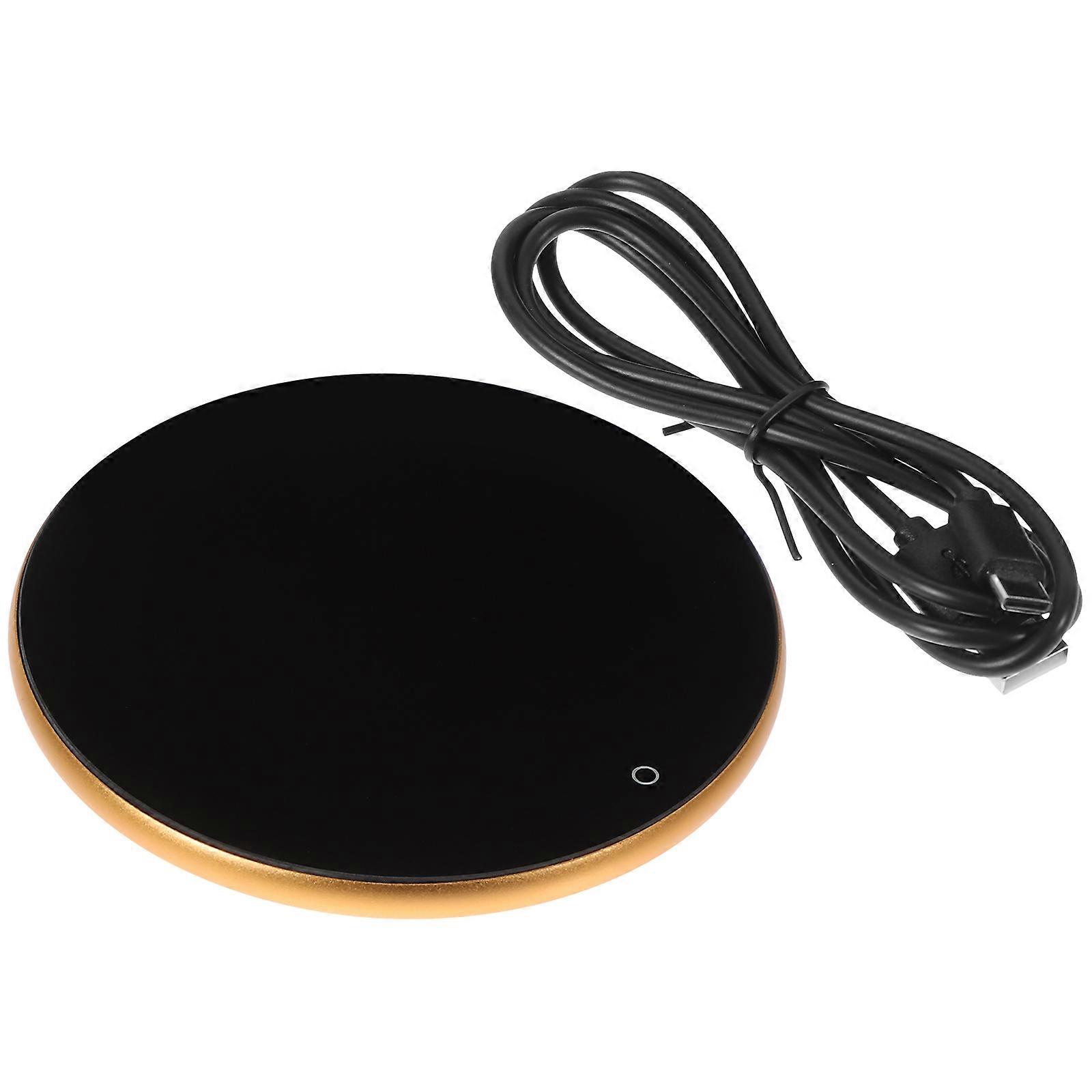 Golden Mug Warmer for Desktop with USB Charging Function