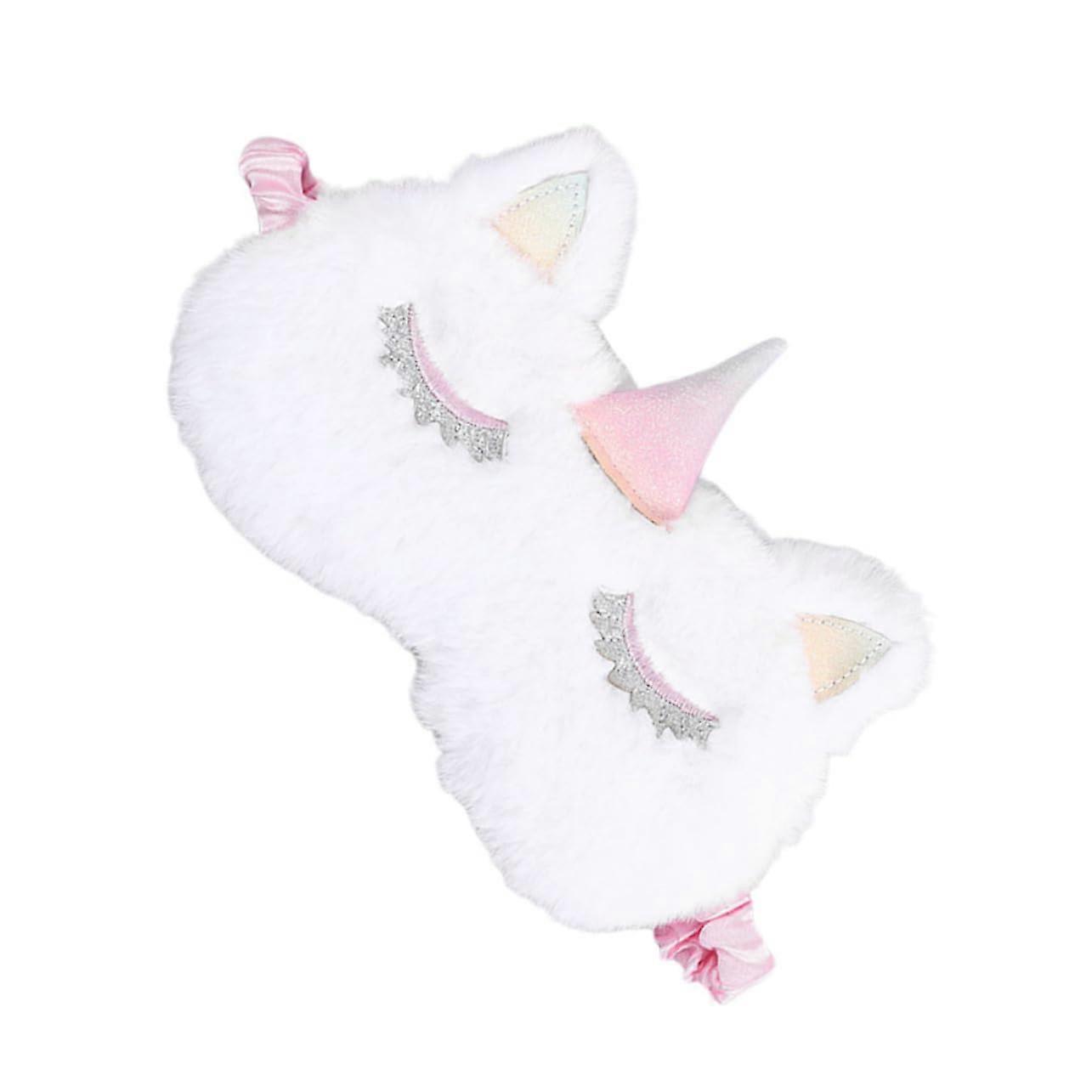 White Sleep Mask with Light Blocking Design, Adjustable Strap, Breathable for Travel and Naps