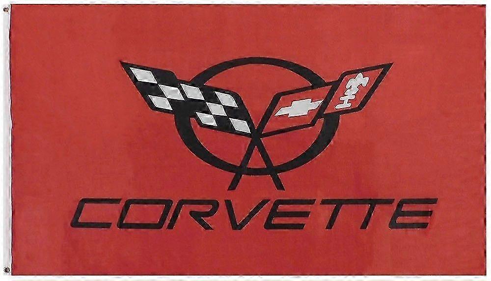 Corvette bil rød sort premium kvalitets flagbanner
