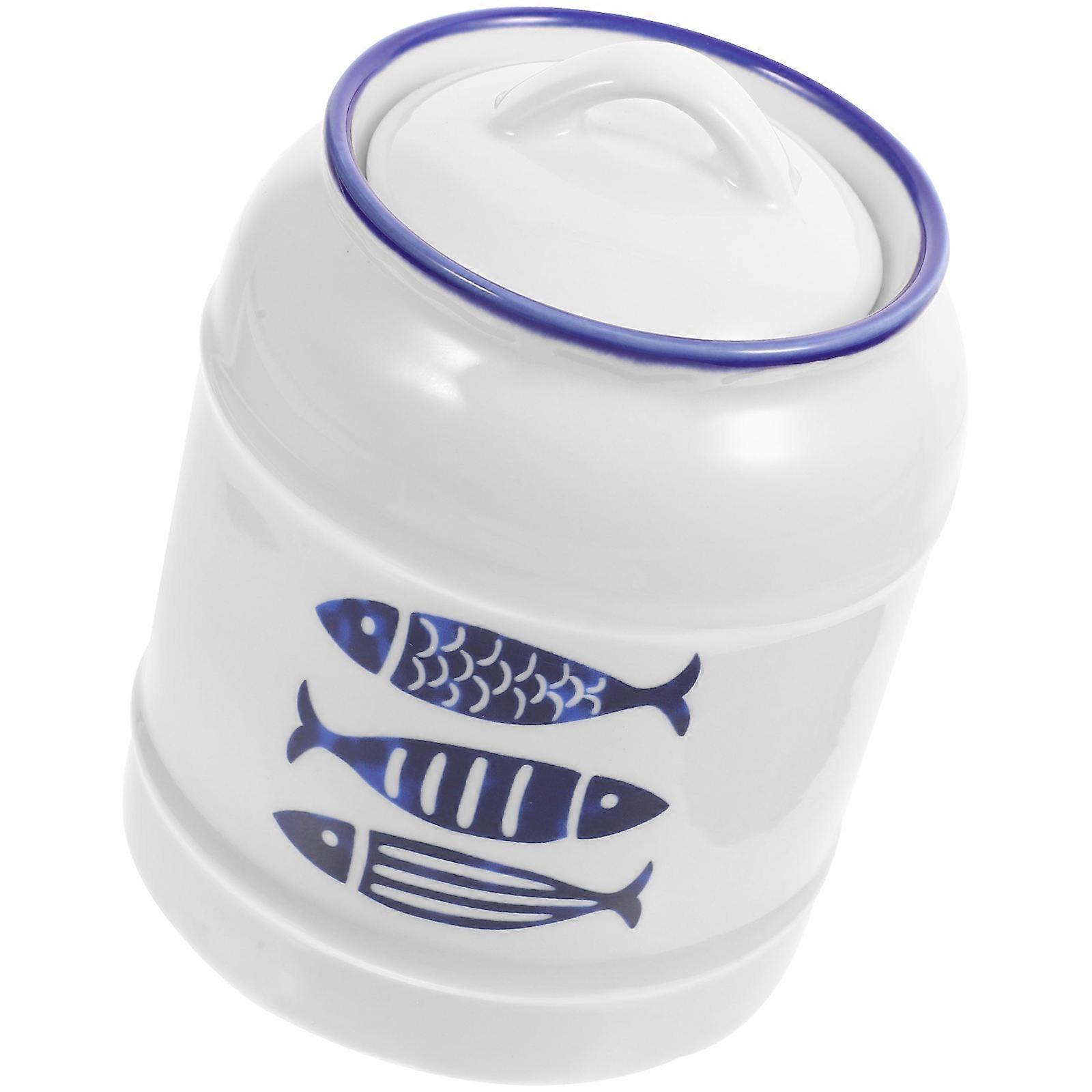 Ceramic Multifunctional Storage Container with Sealing Lid for Snacks Beans Tea  Multi Color