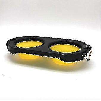 Bol pour chien à double bol pliant en silicone à double usage Chien compatible avec la nourriture antidérapante Chiens (1pcs-jaune) 2025
