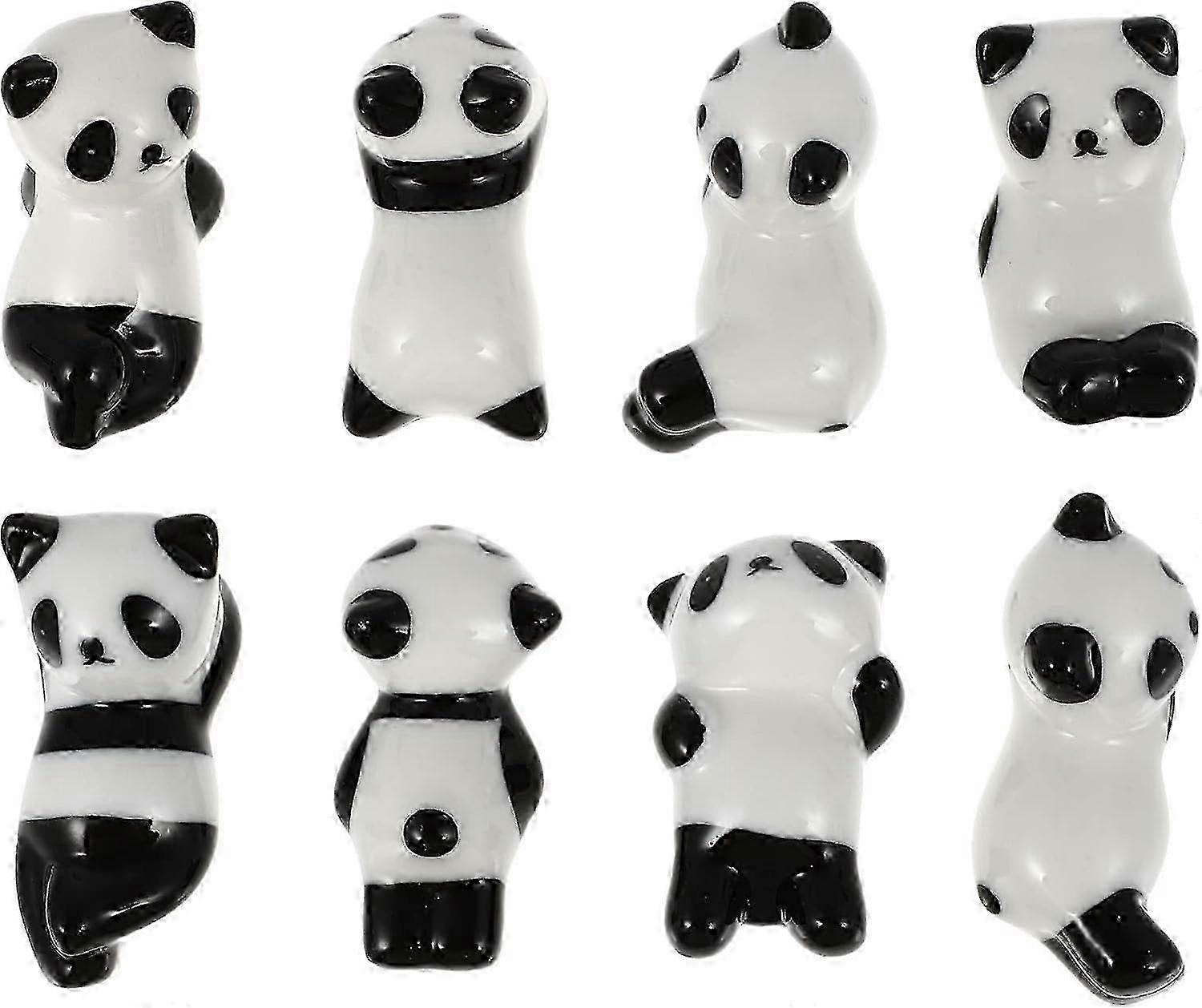 8 Pcs Set Cute Panda Ceramic Ware Chopsticks Stand Rest Rack 25-26s