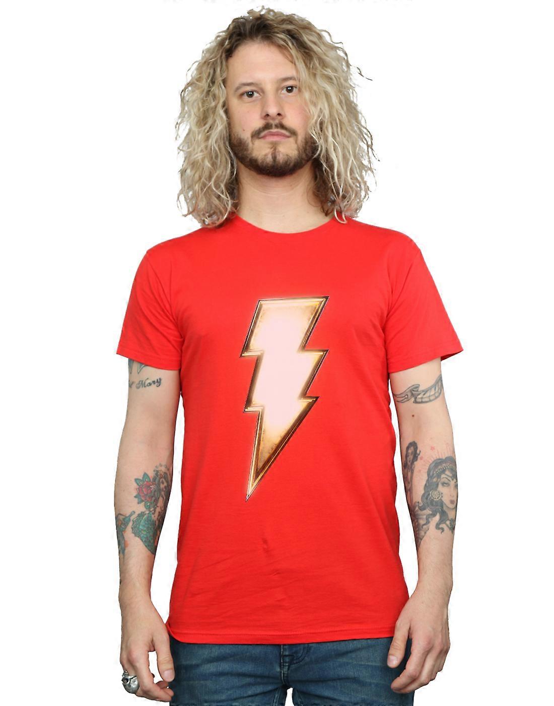 DC 코믹스 남성용 샤잠 볼트 로고 티셔츠