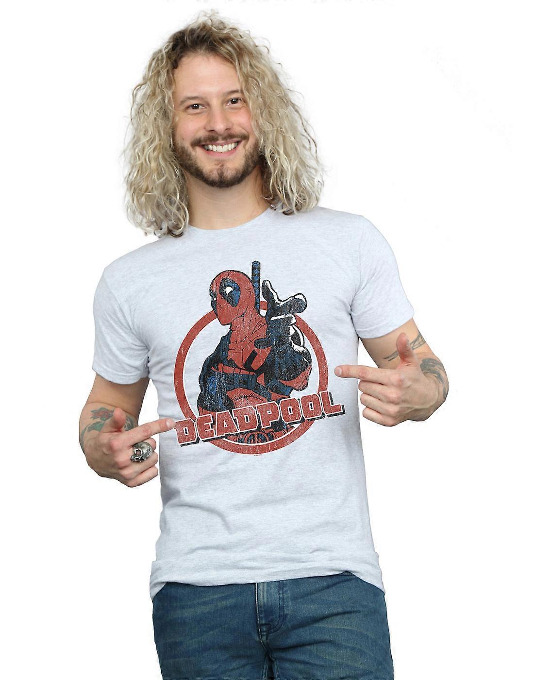 Marvel Men's Deadpool Gun Finger T-Shirt