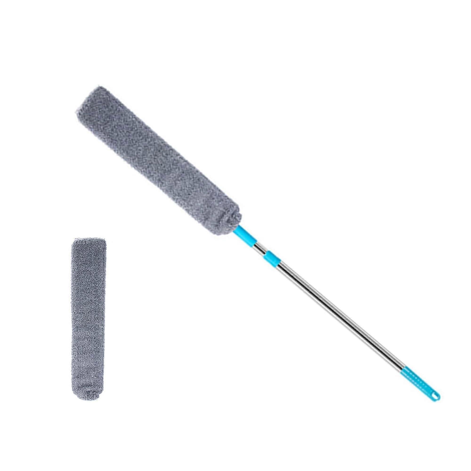 Telescopic Microfiber Duster with Bendable Flat Head for  Ceilings and Under Furniture Cleaning
