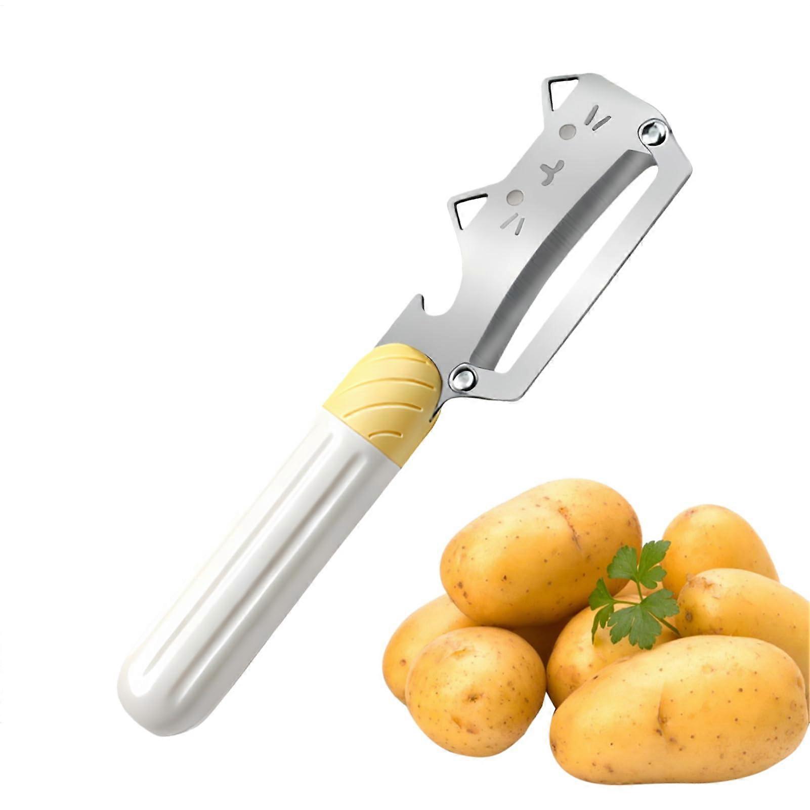 Stainless Steel Vegetable Peeler with Sharp Multifunction Blade and Ergonomic NonSlip Grip for Kitchen