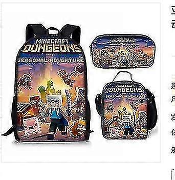 Minecraft Elementary and High School Bags Minecraft Game Peripheral Backpack Three-Piece Set 11
