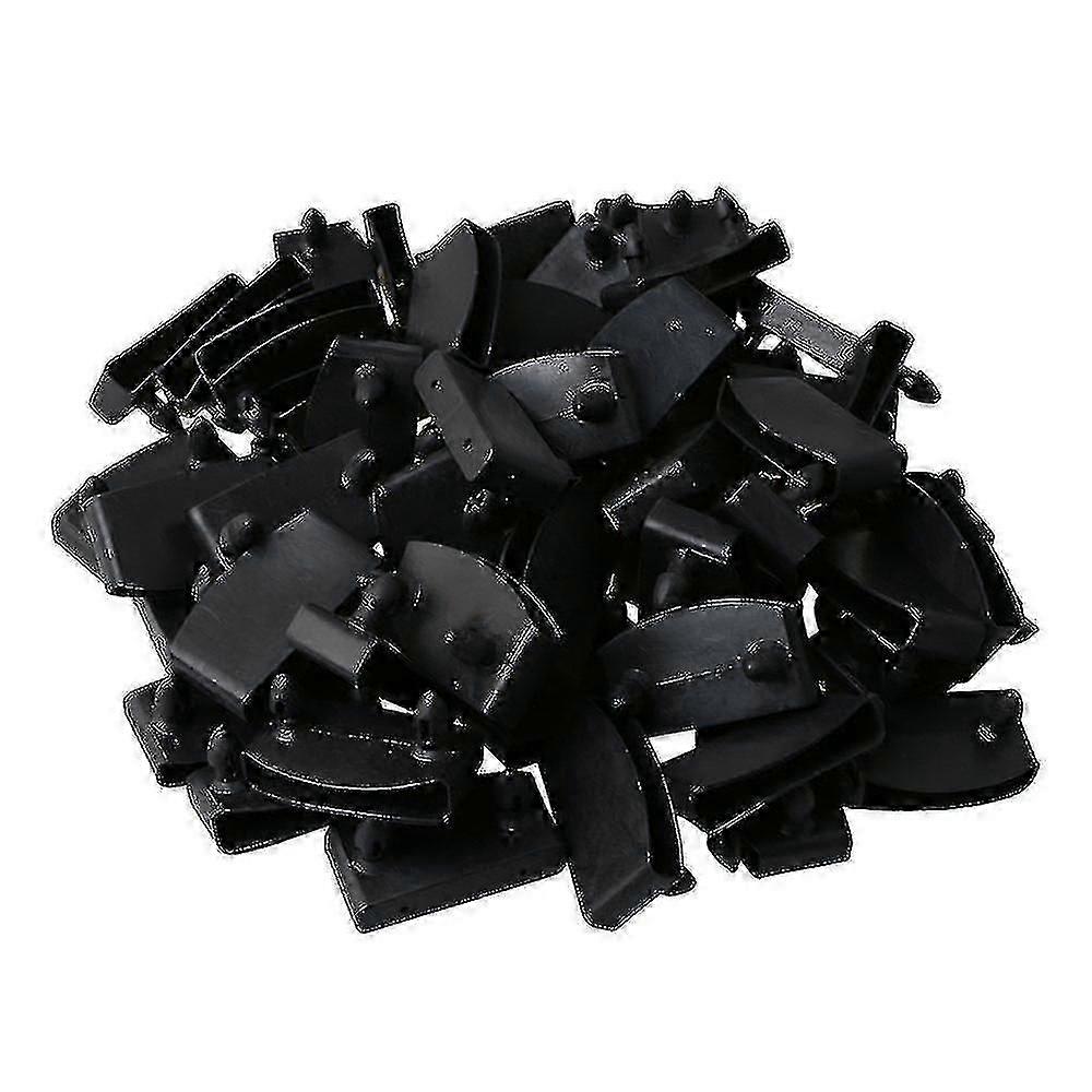 50pcs cama list Plastic End Caps 50mm Negro