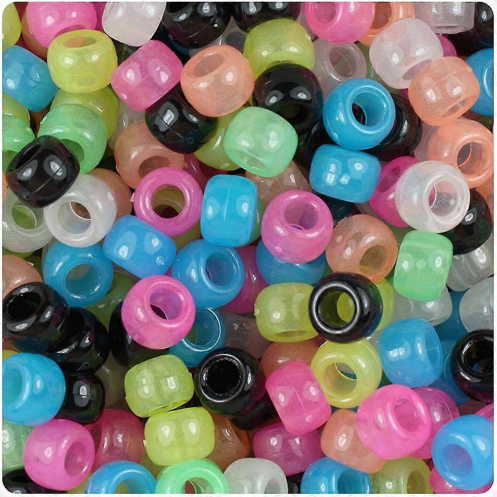 Glow Kandi Multi 9mm Barrel Pony Beads (500pc)