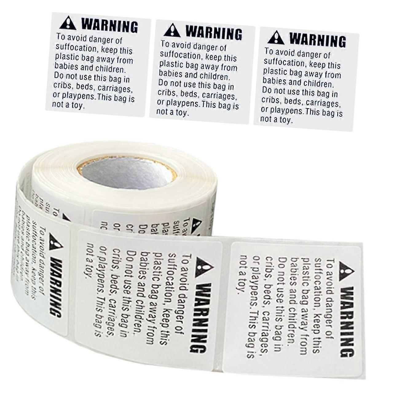 Suffocation Warning Labels Roll with Strong Adhesive, Easy Peel for Packaging and  Boxes