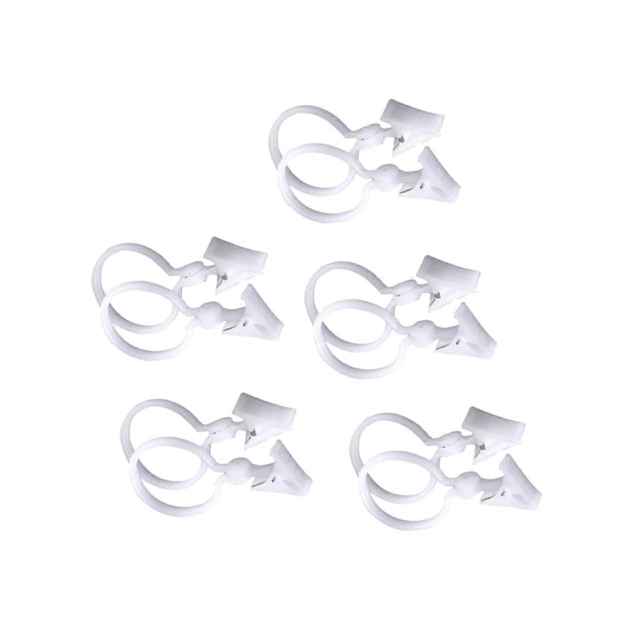White Shower Curtain Hooks 10 Pack Round Curtain Clips for Drapery Panels Quick Install
