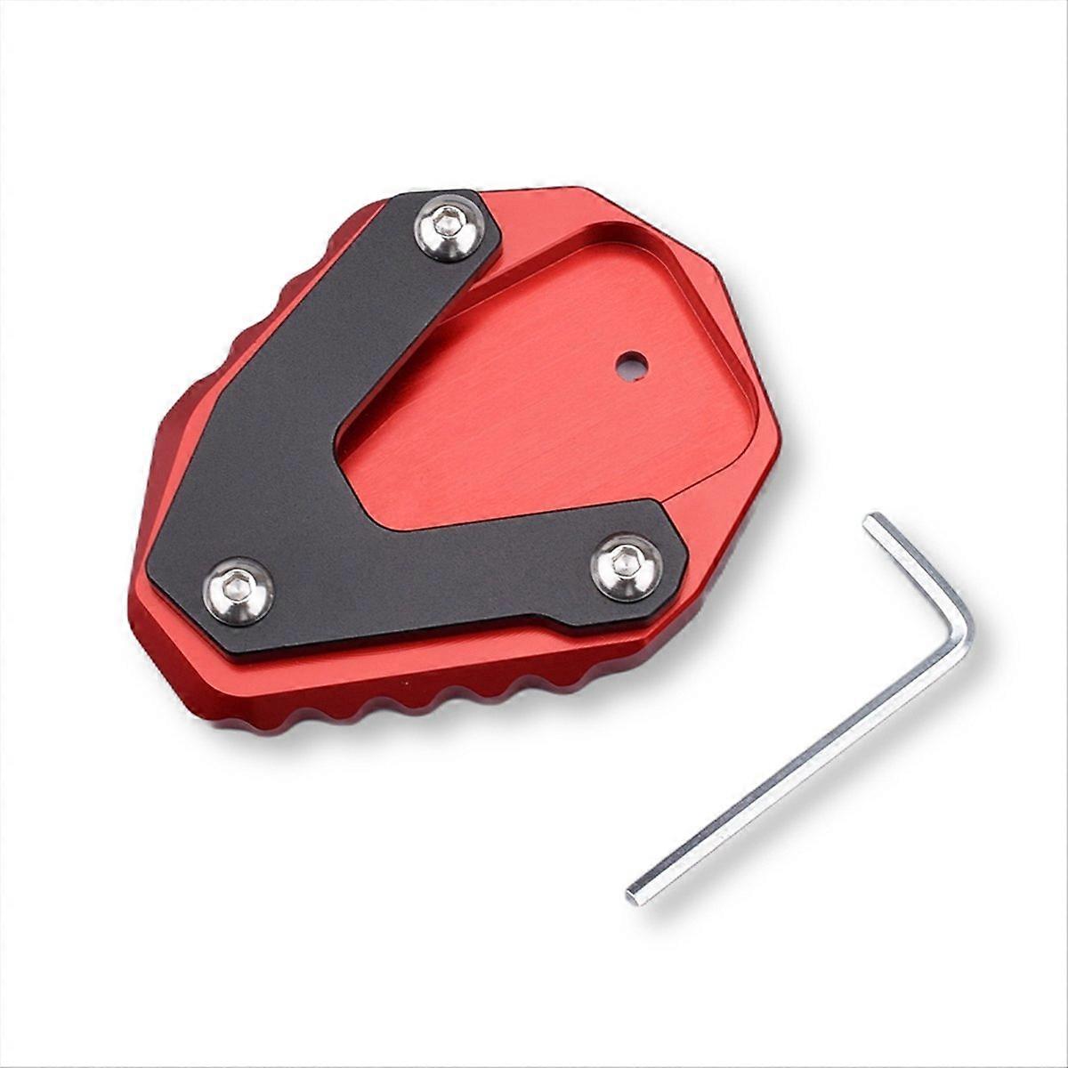 Motorcycle Kickstand Side Stand Enlarger Pad Red & Black