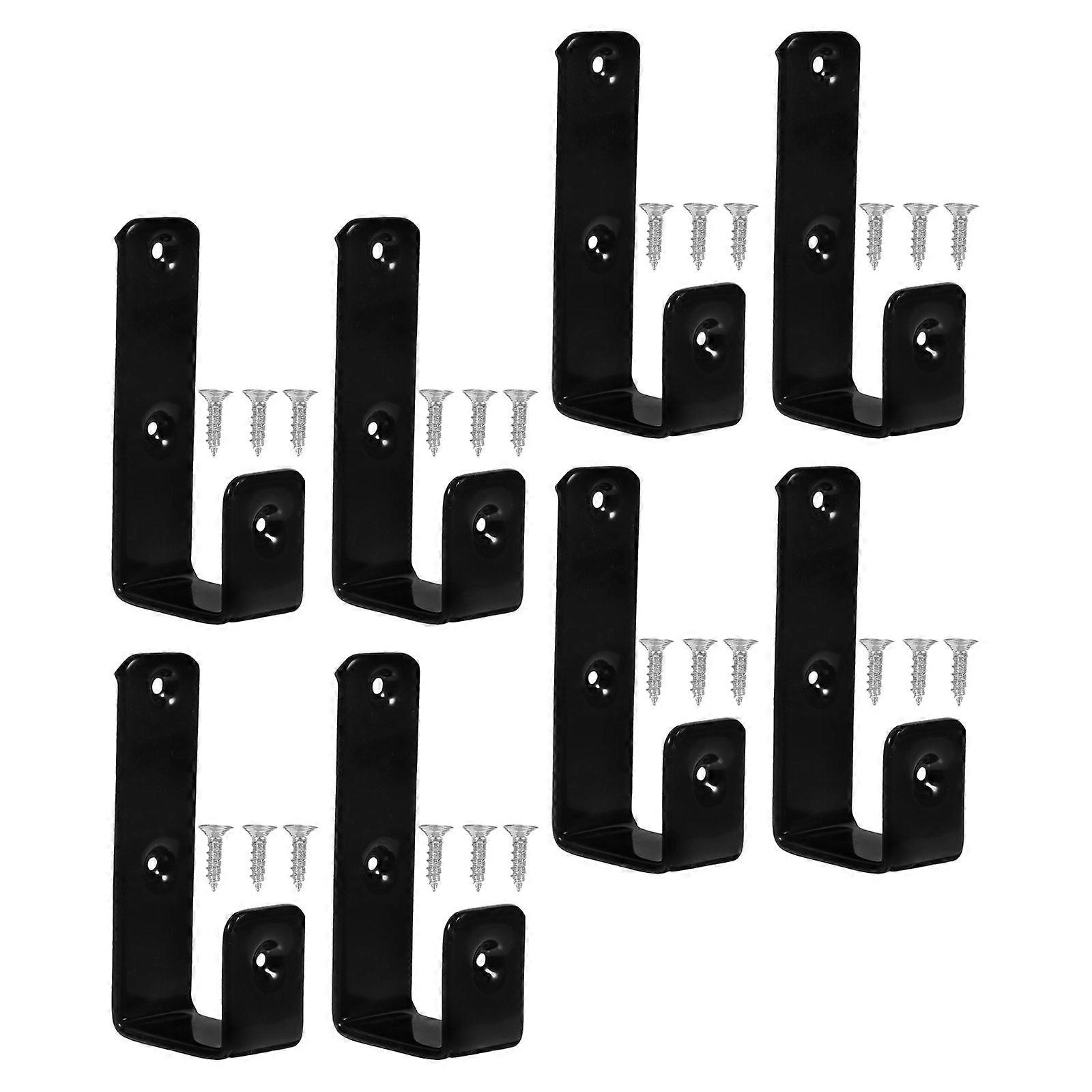 Black Iron Double Layer Bed Ladder Hooks for 8Pcs Heavy Duty J Shaped Brackets