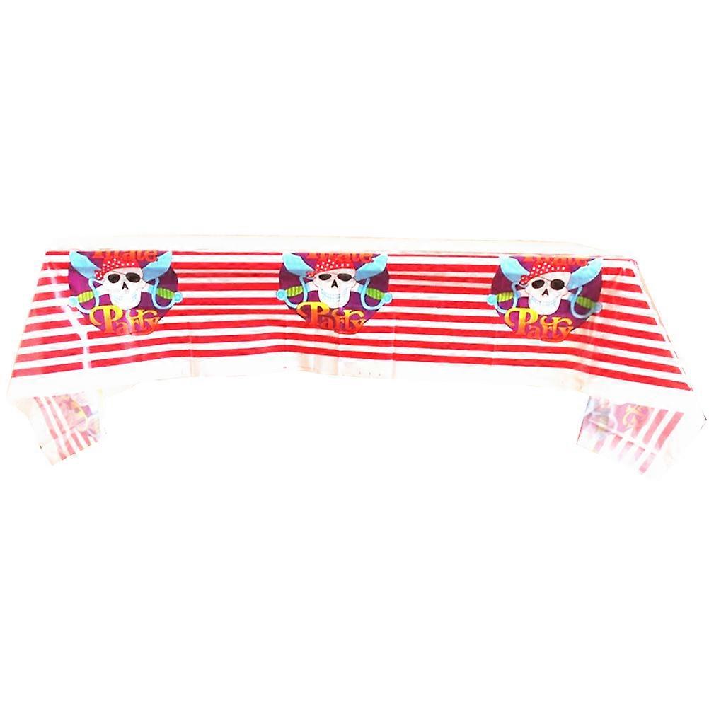 Disposable Pirate Tablecloth for Party Use 3Pcs Red Table Covers