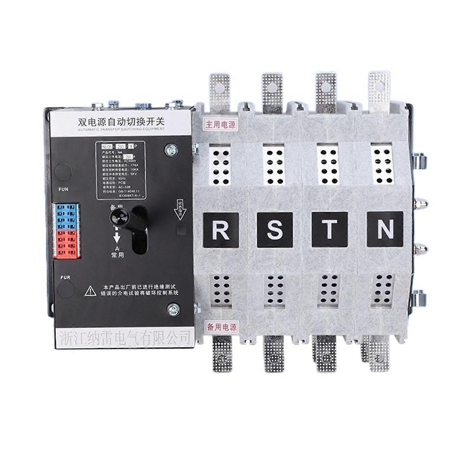 Automatic Transfer Switch 4 Pole 200A with MillisecondLevel Switching for Dual Power Source 250A