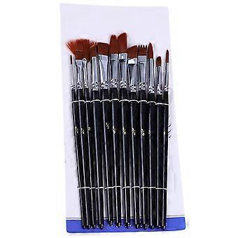 24PCS Oil Paintbrush Copper Tube Aluminum Tube Nylon Hair Gouache Watercolor Paintbrush DIY Paintin