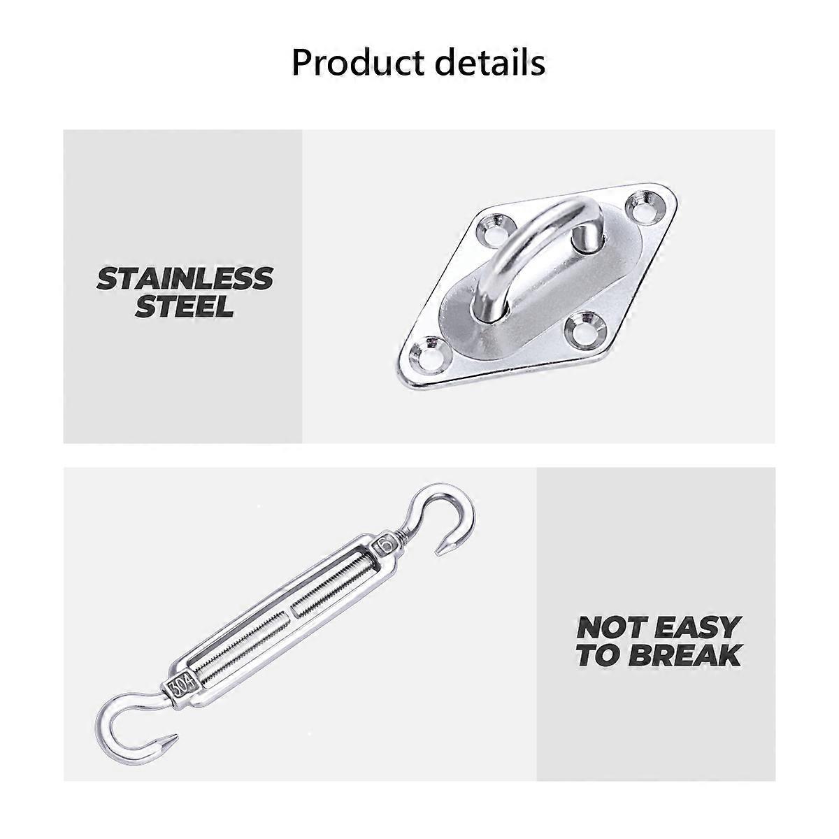 Sun Shade Kit Bracket Installation with 8Pcs for Triangle Sail Use