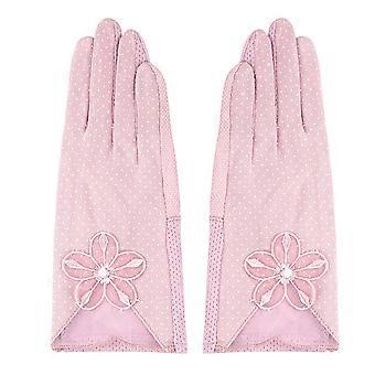 Purple Sunscreen Gloves for Women 1Pair Unique Lace Sun Protection Gloves