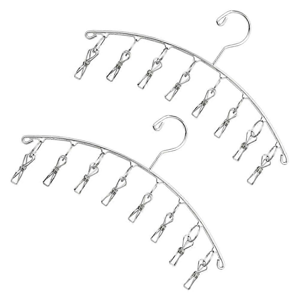 Socks Hanger Stainless Steel Arc Shape Rack for Clothes Drying 2Pcs